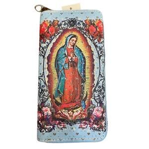 Virgen de Guadalupe Roses Zip Around Wallet